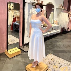 BHLDN Bridal Ivory Silk A-line Midi Dress